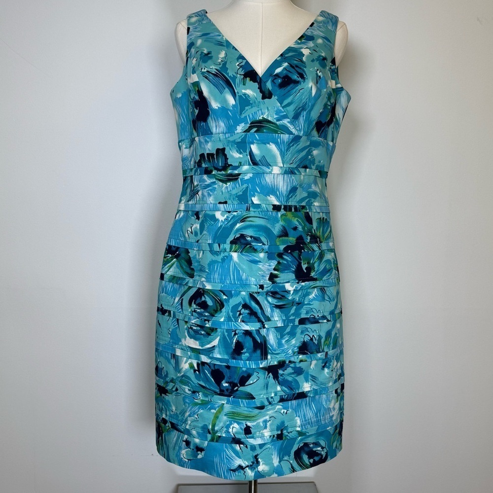 American Living Tiered Sheath Dress Cotton Sleeveless V-Neck Women’s Size 12